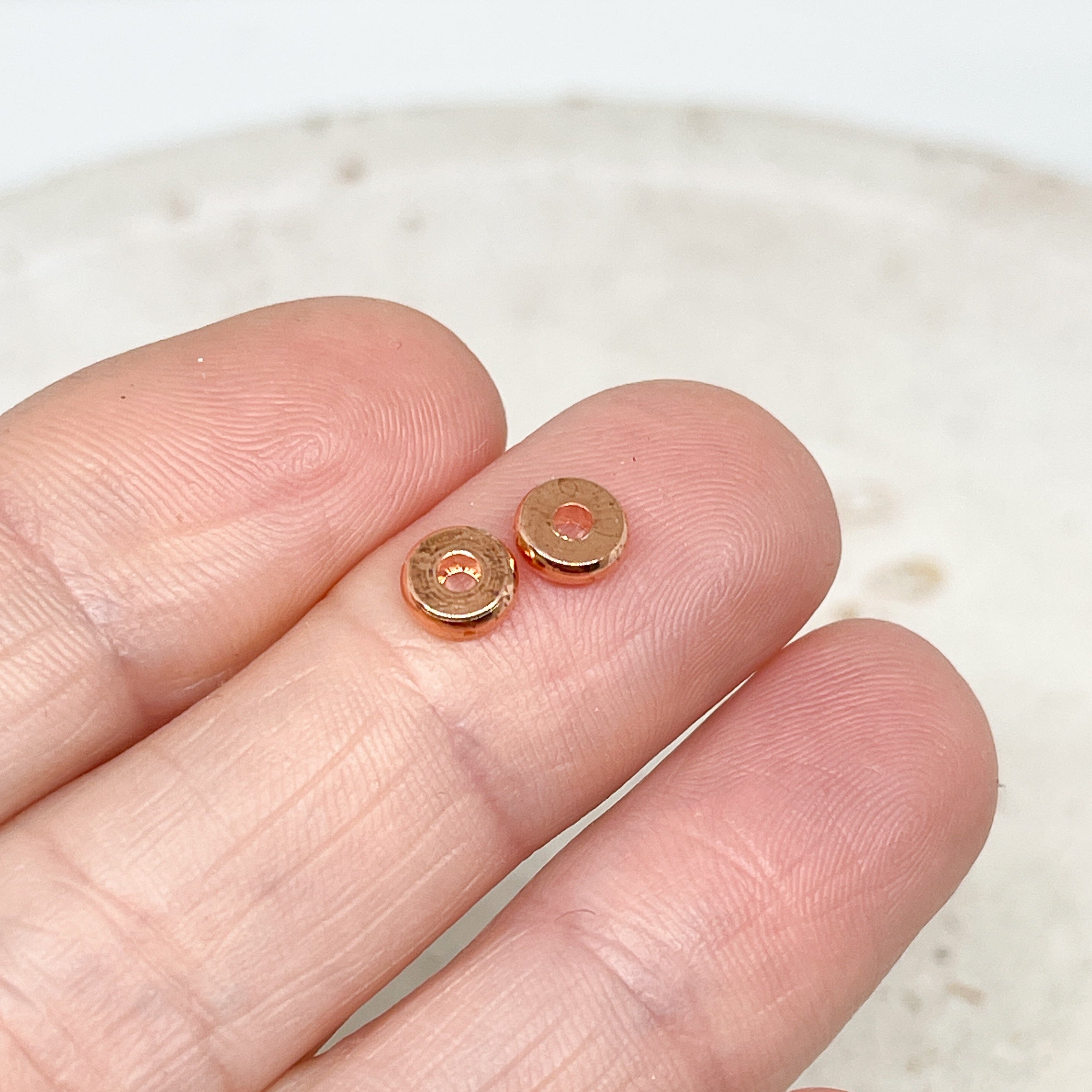 Spacer Messingperle 30 St. 6mm rosévergoldet