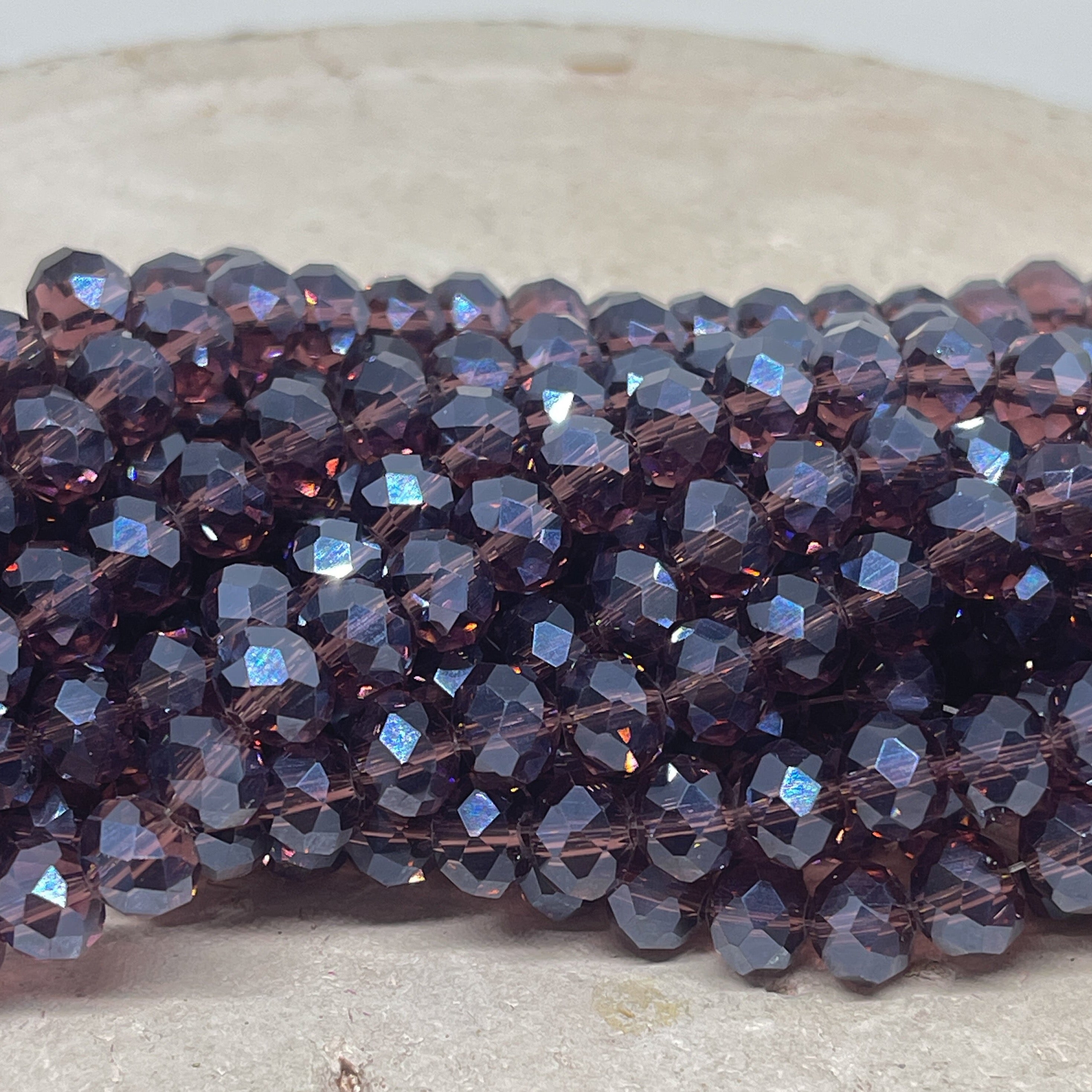 Kristallperlen 8mm Glasschliffperlen 66 St. - Dunkelviolet