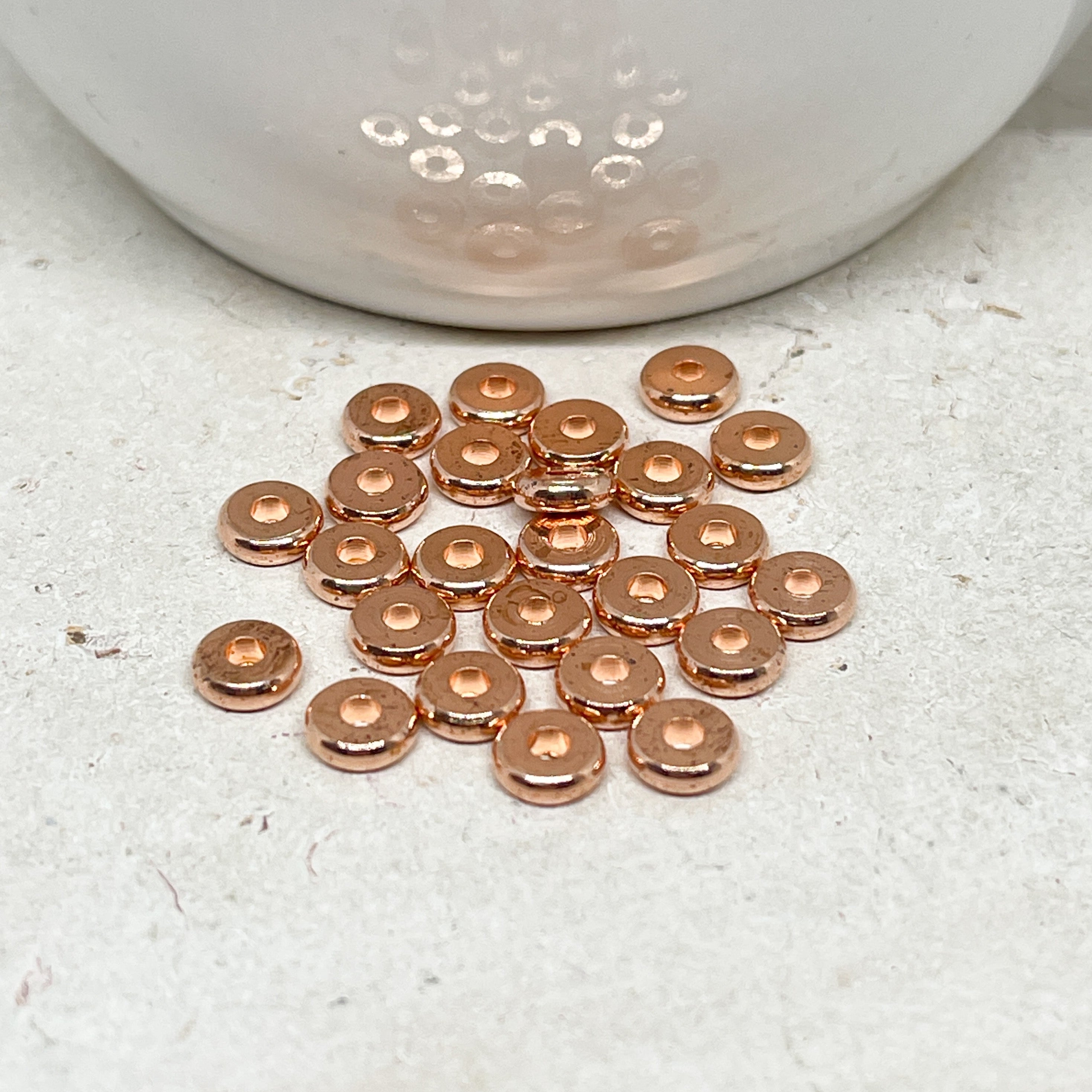 Spacer Messingperle 30 St. 6mm rosévergoldet