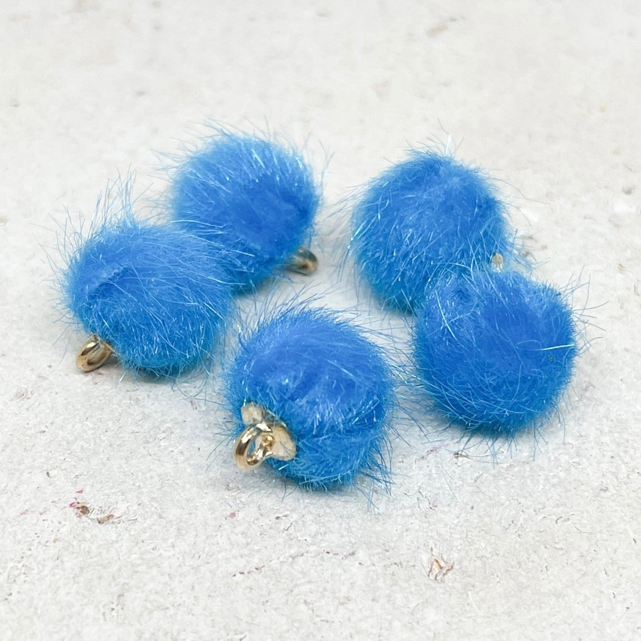 Pompom Anhänger 5 St. Farbe Türkis