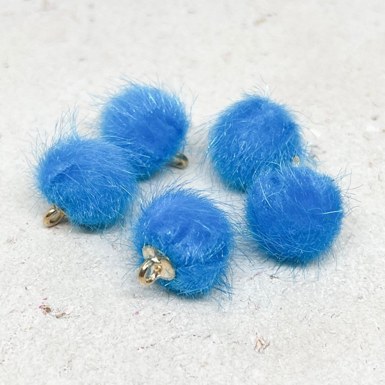 Pompom Anhänger 5 St. Farbe Türkis