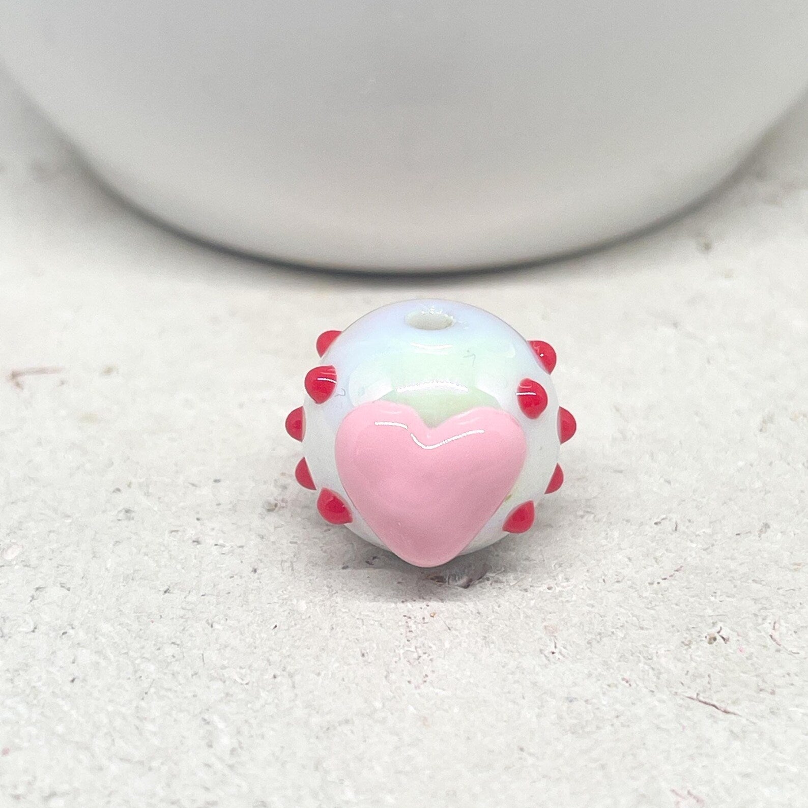 Acrylperlen mit Herz 19 mm - Weiß 5 St.