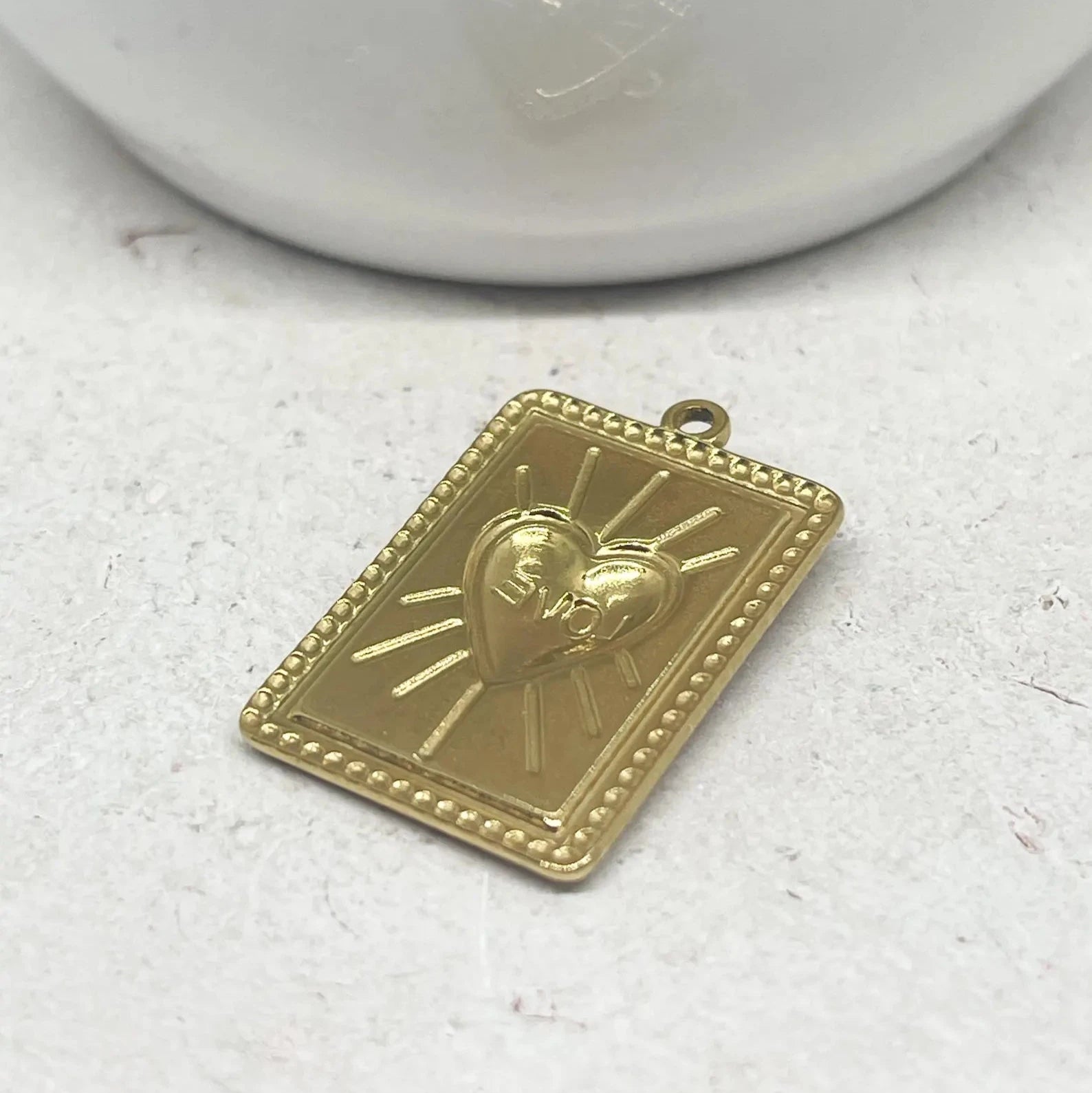 Anhänger Emaille Karte mit Herz