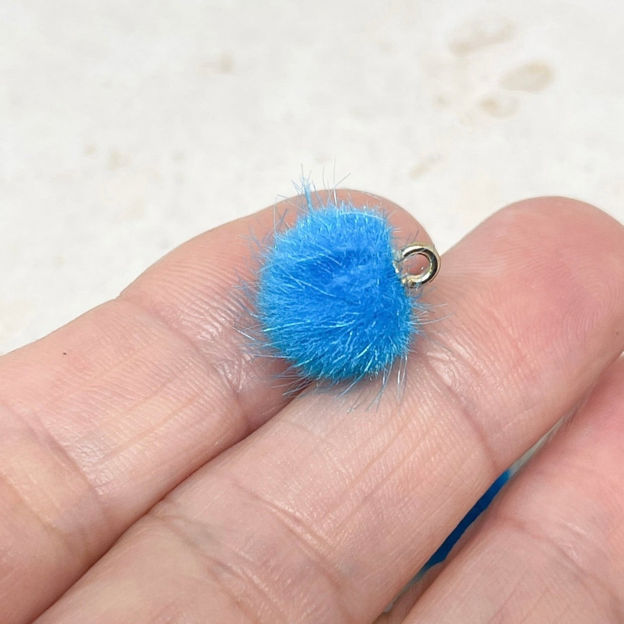 Pompom Anhänger 5 St. Farbe Türkis
