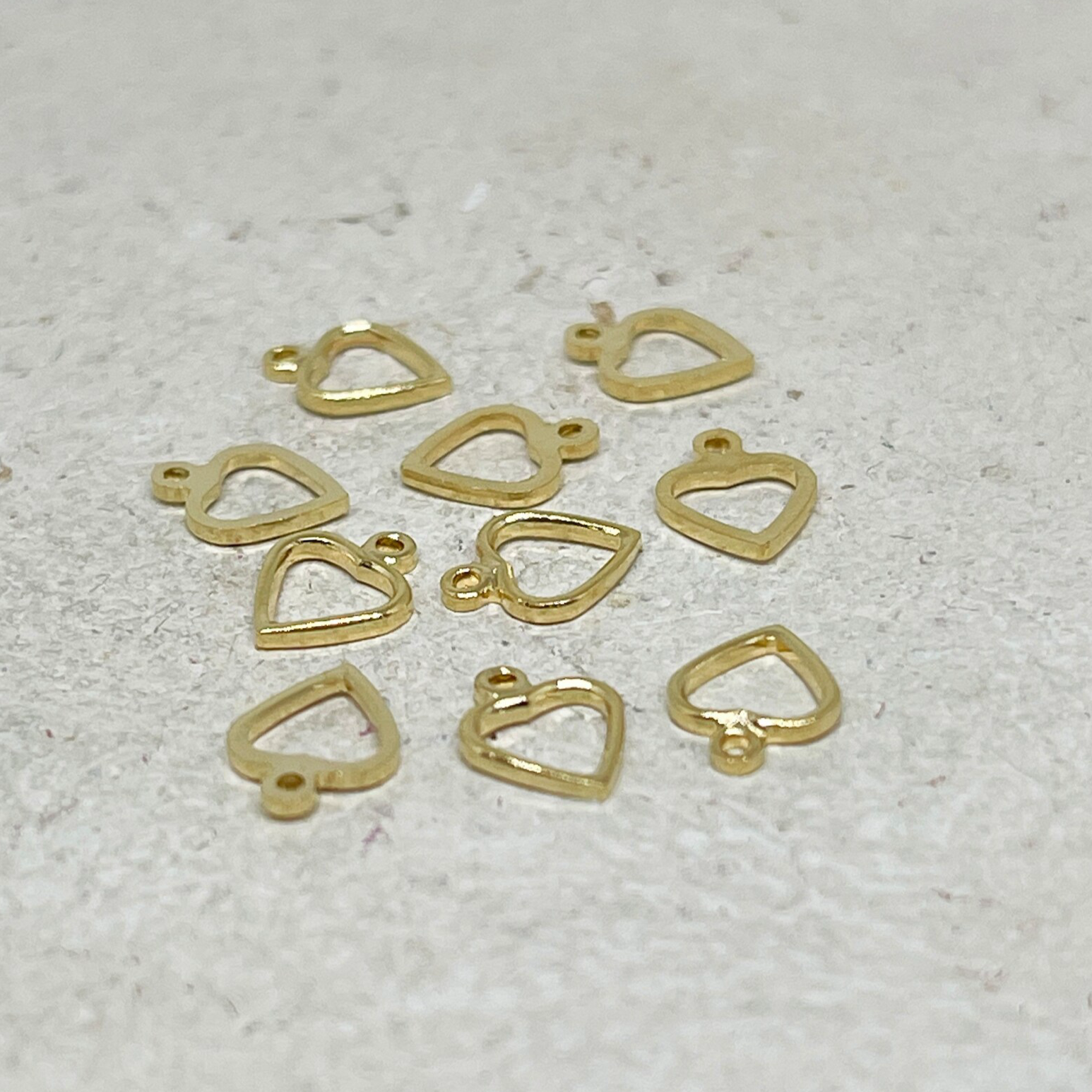 Anhänger Herzen Anhänger aus Messing 10 St. - vergoldet