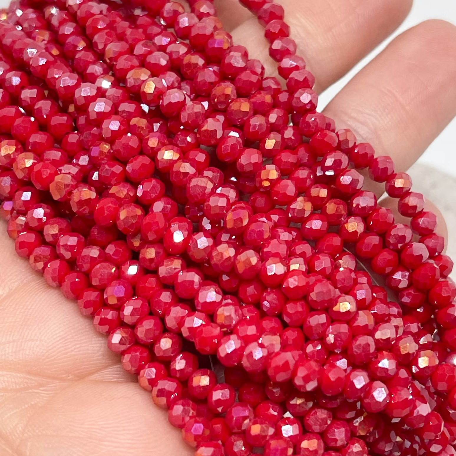 Kristallperlen Rot