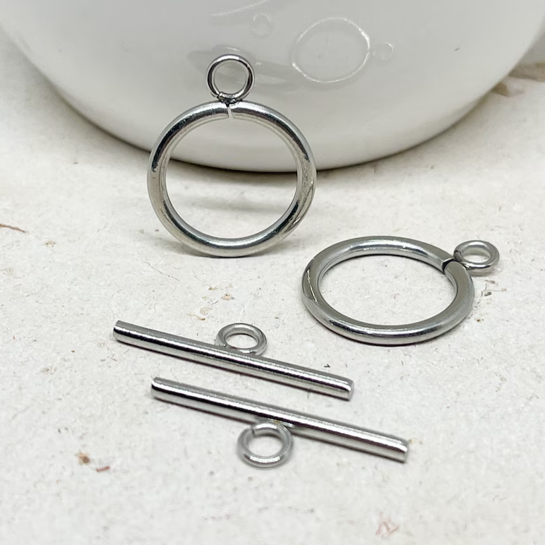 Edelstahl Knebel Verschlüsse Kettenverschluss - Edelstahlfarben