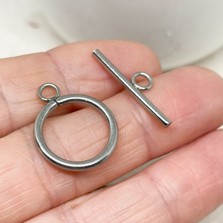 Edelstahl Knebel Verschlüsse Kettenverschluss - Edelstahlfarben