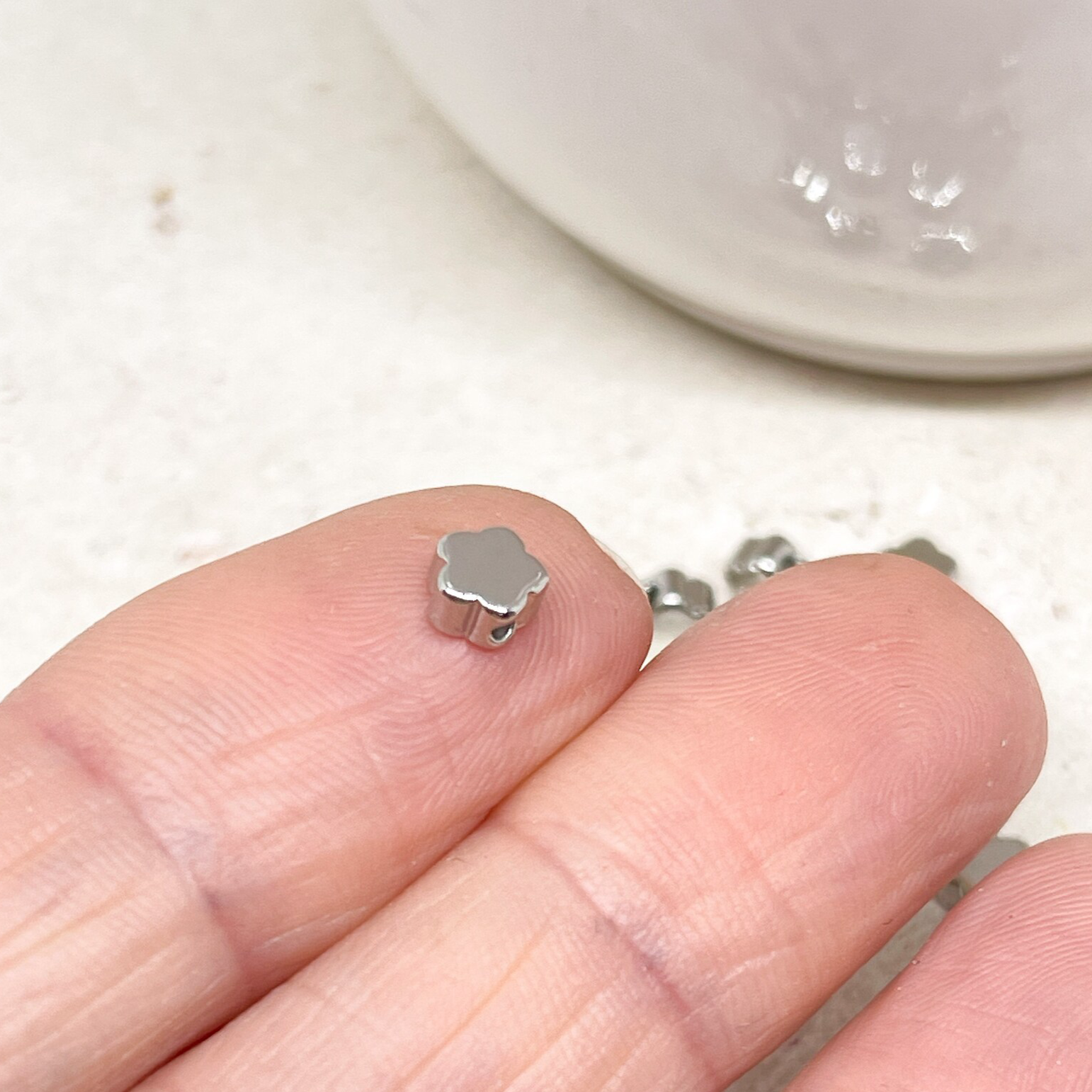 10 St. Sterne Messing Schneeflocke 5mm