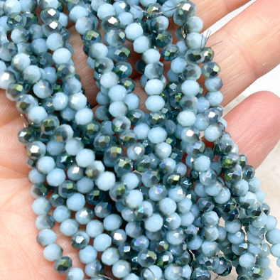 Kristallperlen 6mm Hellblau Opak ab