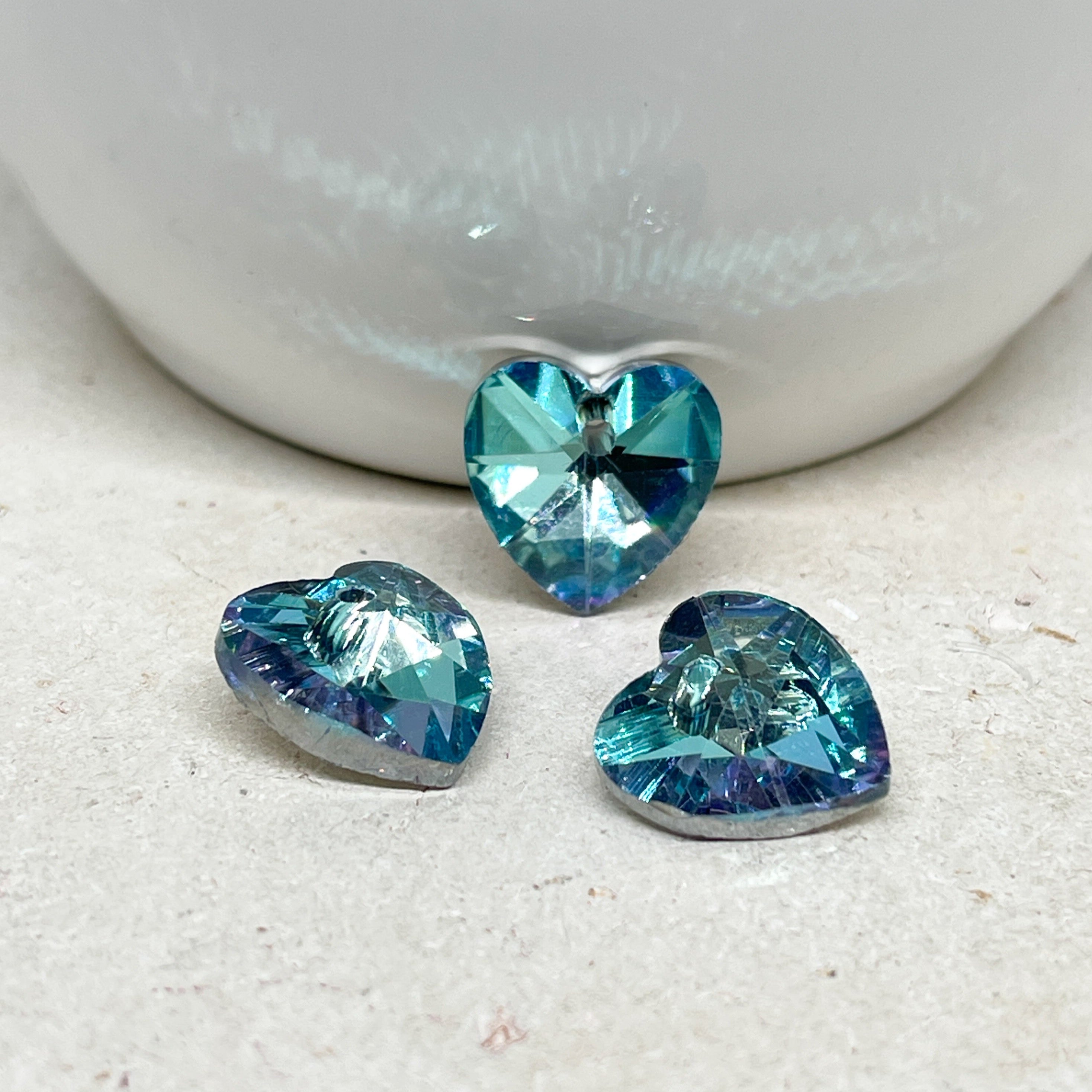 Kristallherzen Anhänger 14mm blau