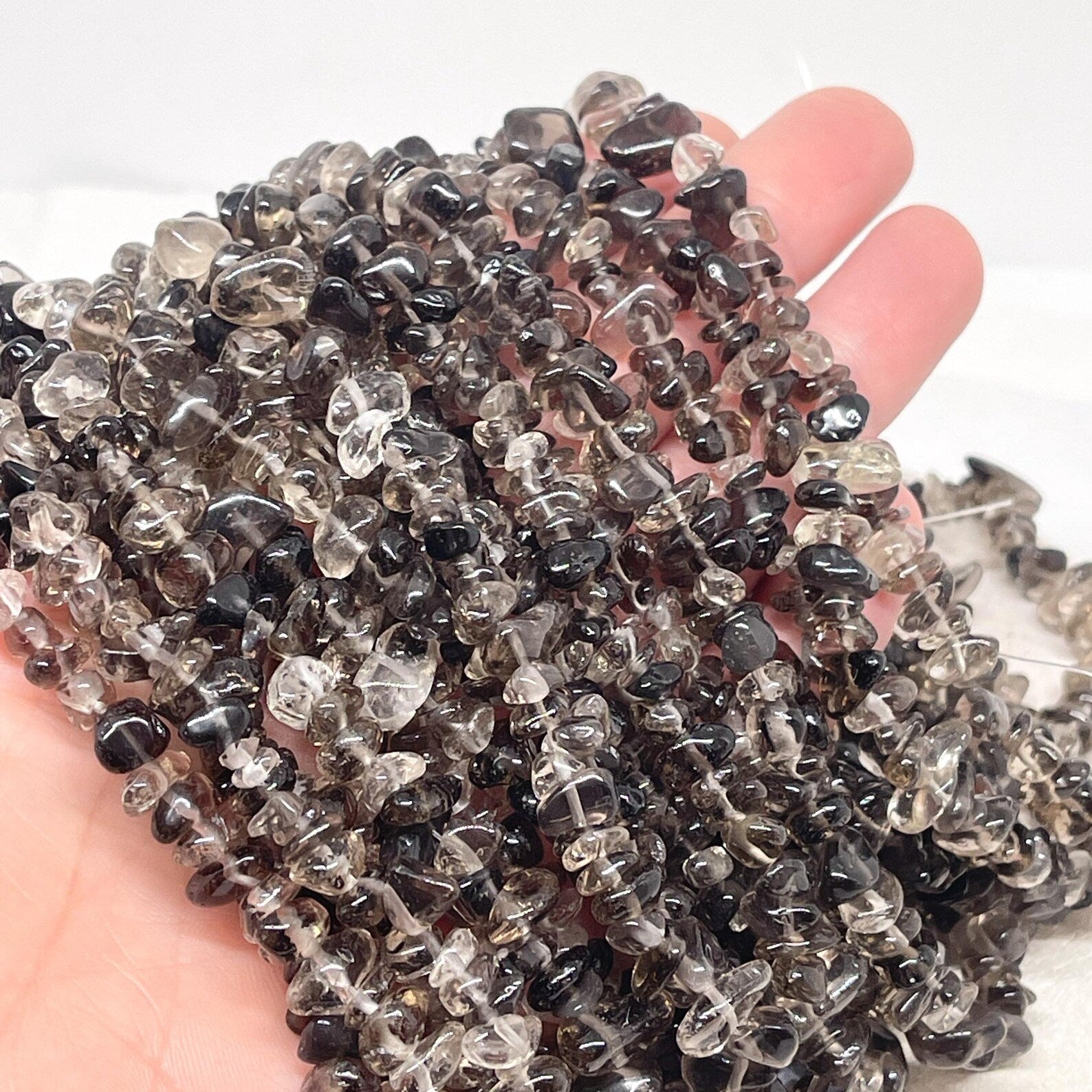 Rauchquarz Edelstein Perlen Splitter 5mm - 8mm