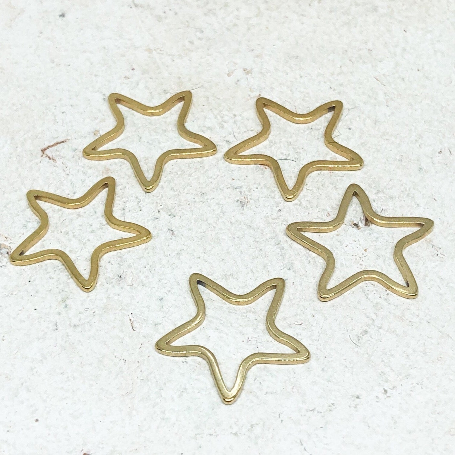 Edelstahl Sterne Verbinder 5 St. Vergoldet 12mm