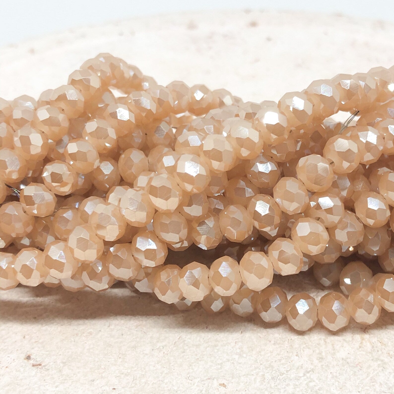 Glasschliffperlen 3mm - Farbe Champagner