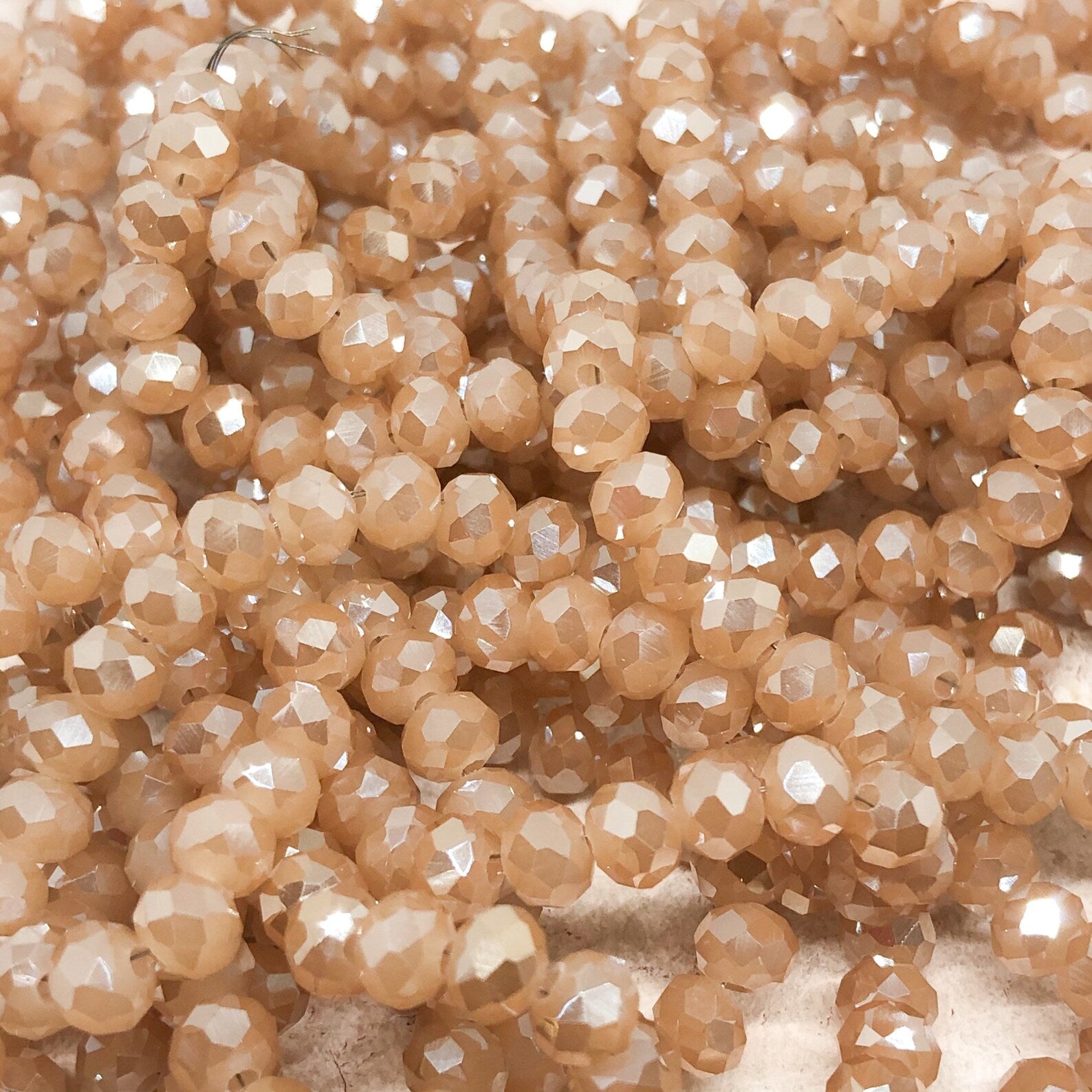 Glasschliffperlen 3mm - Farbe Champagner