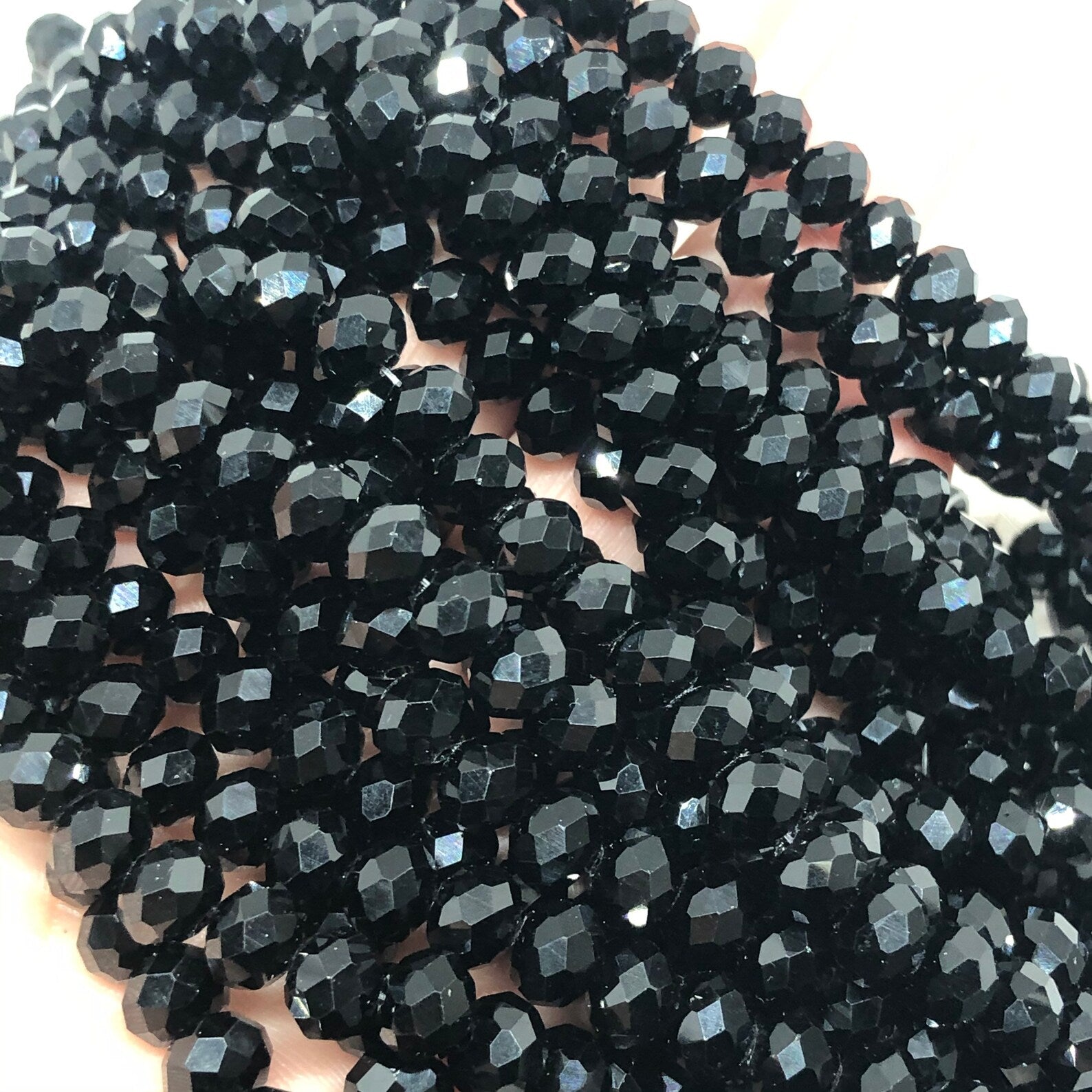 Kristallperlen 10mm Schwarz