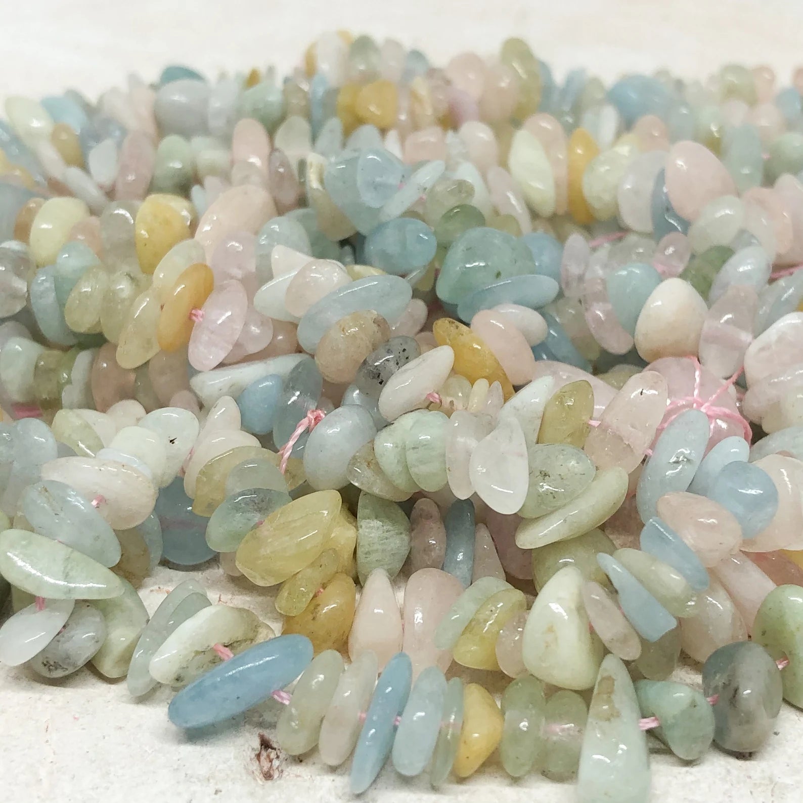 120 St. natürliche Morganite Splitter Perlen