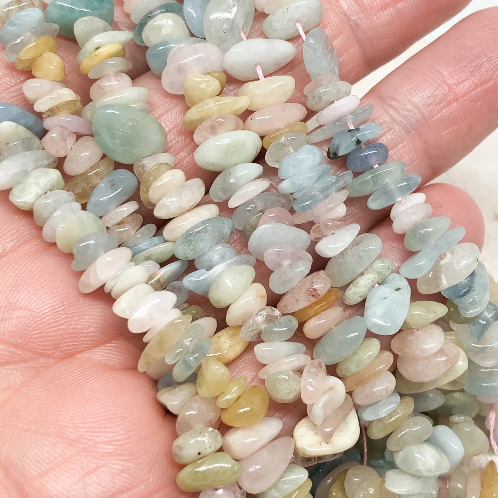 120 St. natürliche Morganite Splitter Perlen