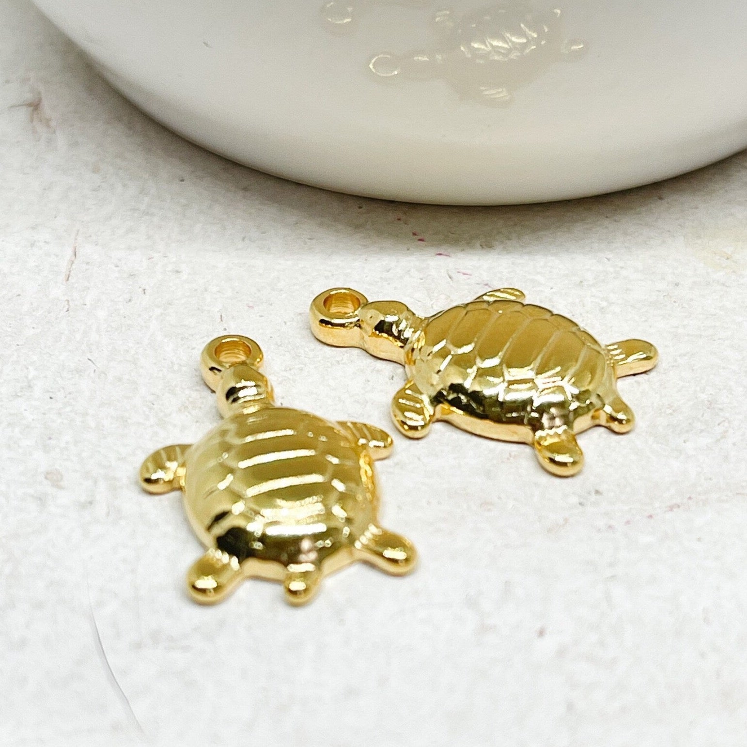 Anhänger Schildkröte aus Edelstahl 2 St. - Goldfarben