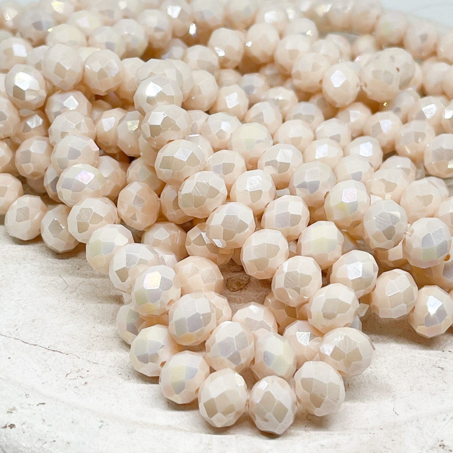 Kristallperlen 10mm Hellbeige