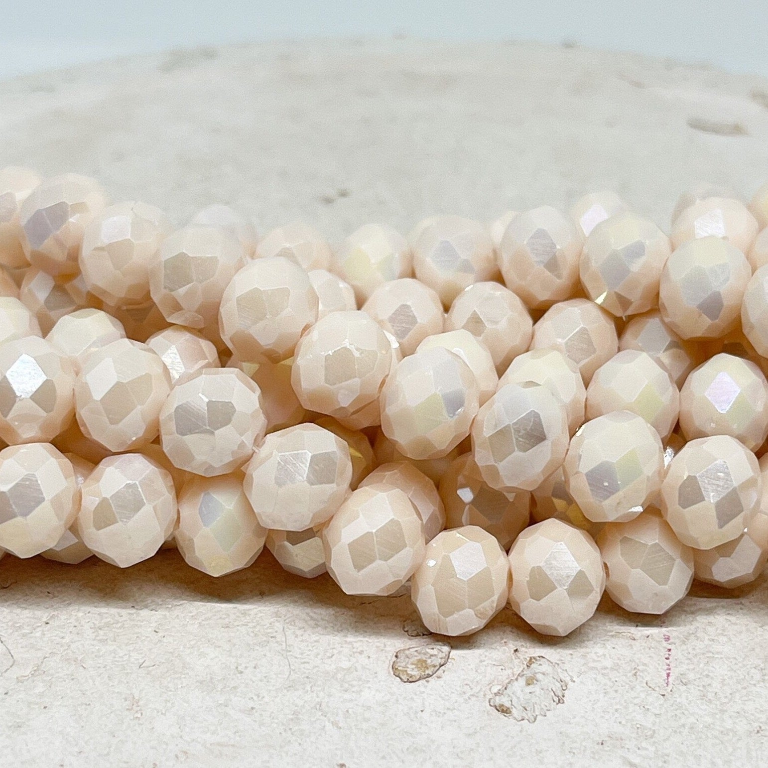 Kristallperlen 10mm Hellbeige