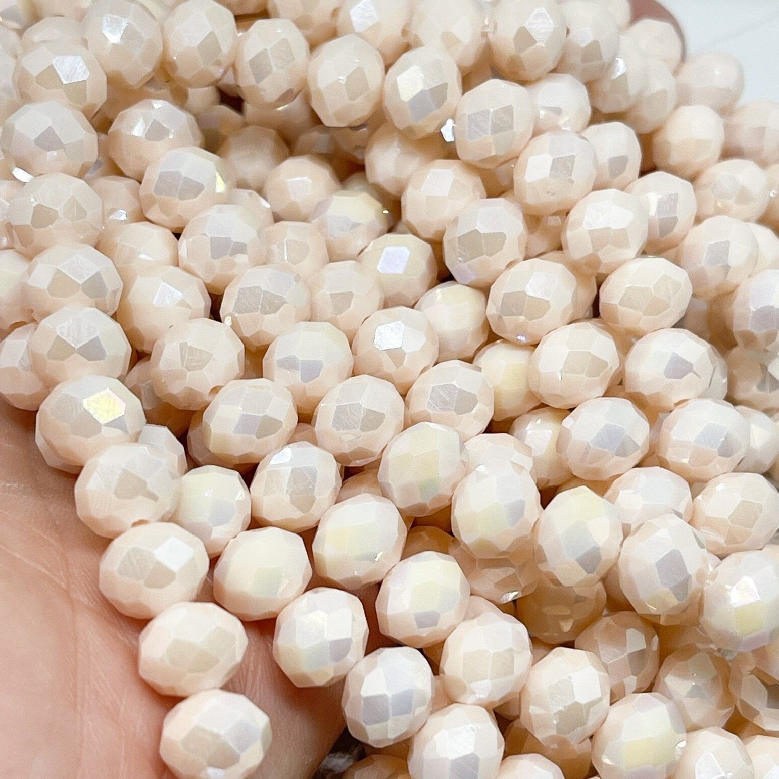 Kristallperlen 10mm Hellbeige