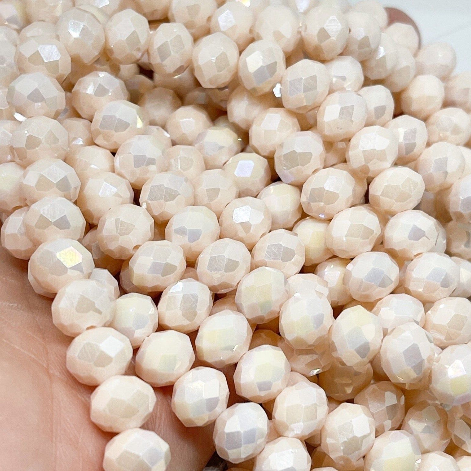 Kristallperlen 10mm Hellbeige