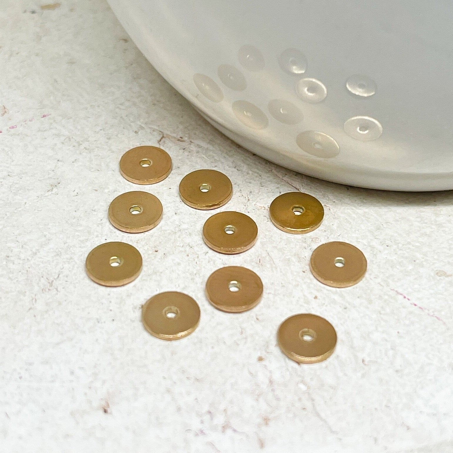 Edelstahlperlen IP Beschichtung 20 St. 8mm x 0,7mm - Roségoldfarben