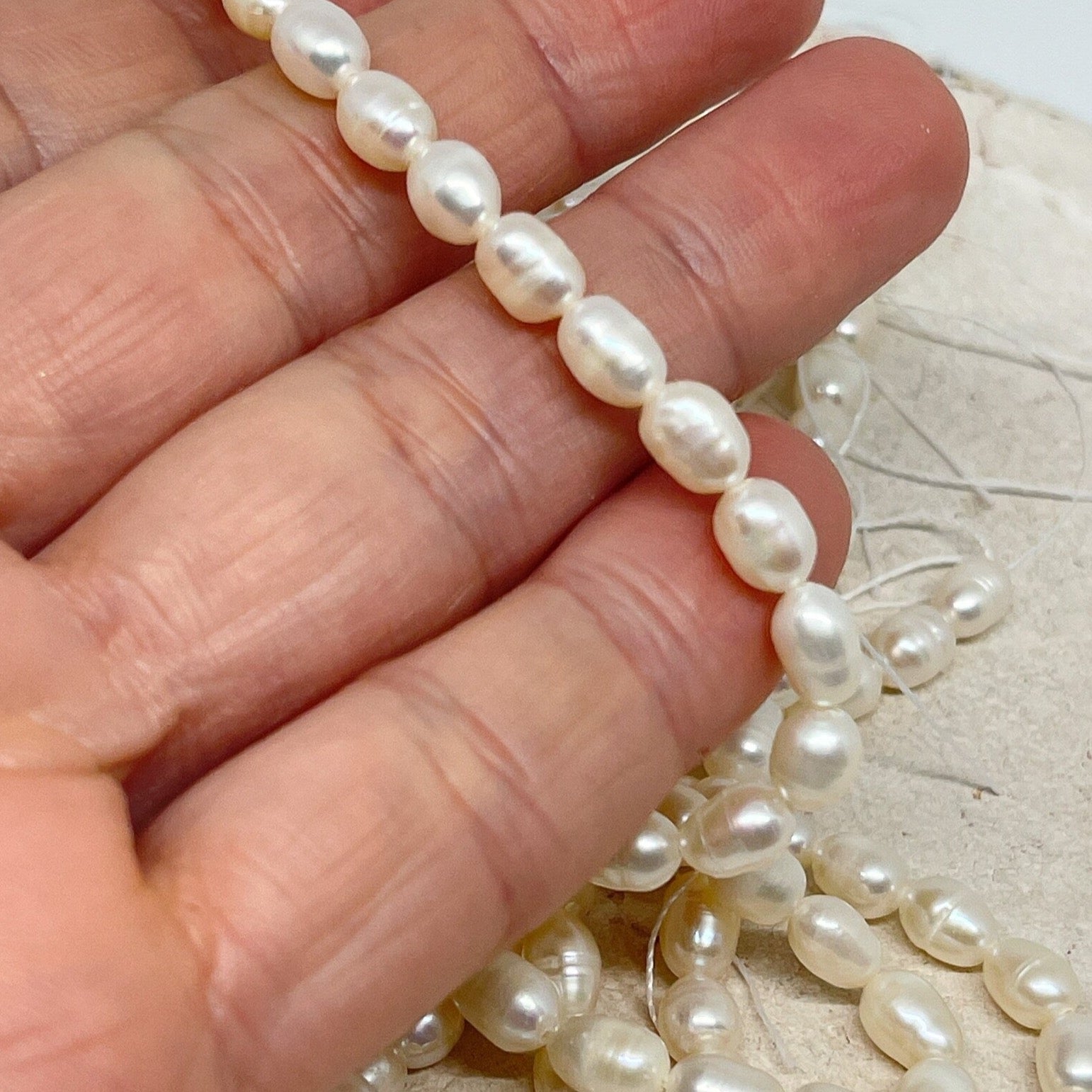 Zuchtperlen Creme Weiß