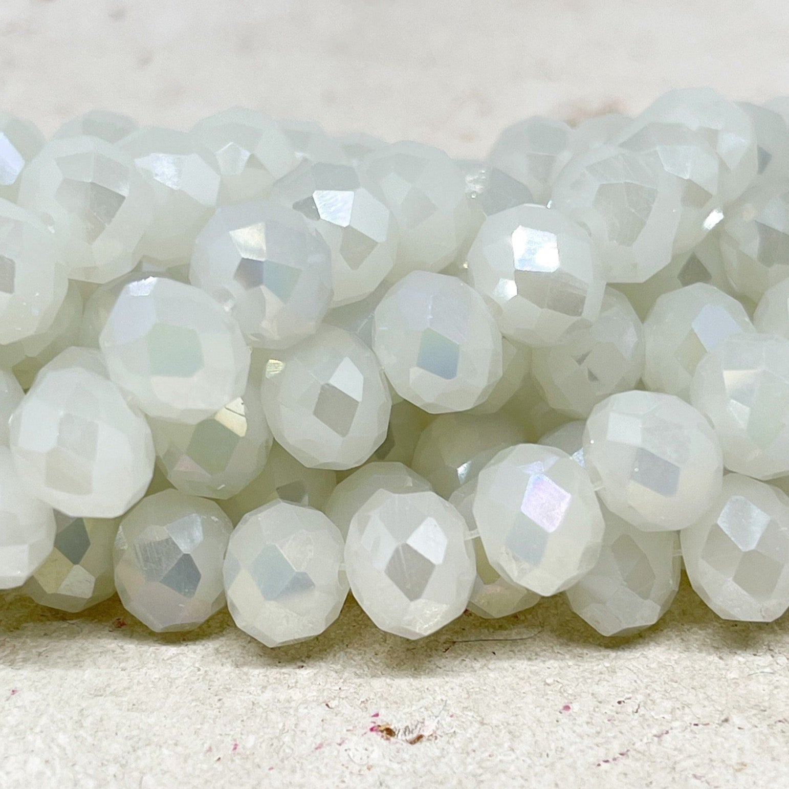 Glasschliffperlen - Pearl Weiß 10mm