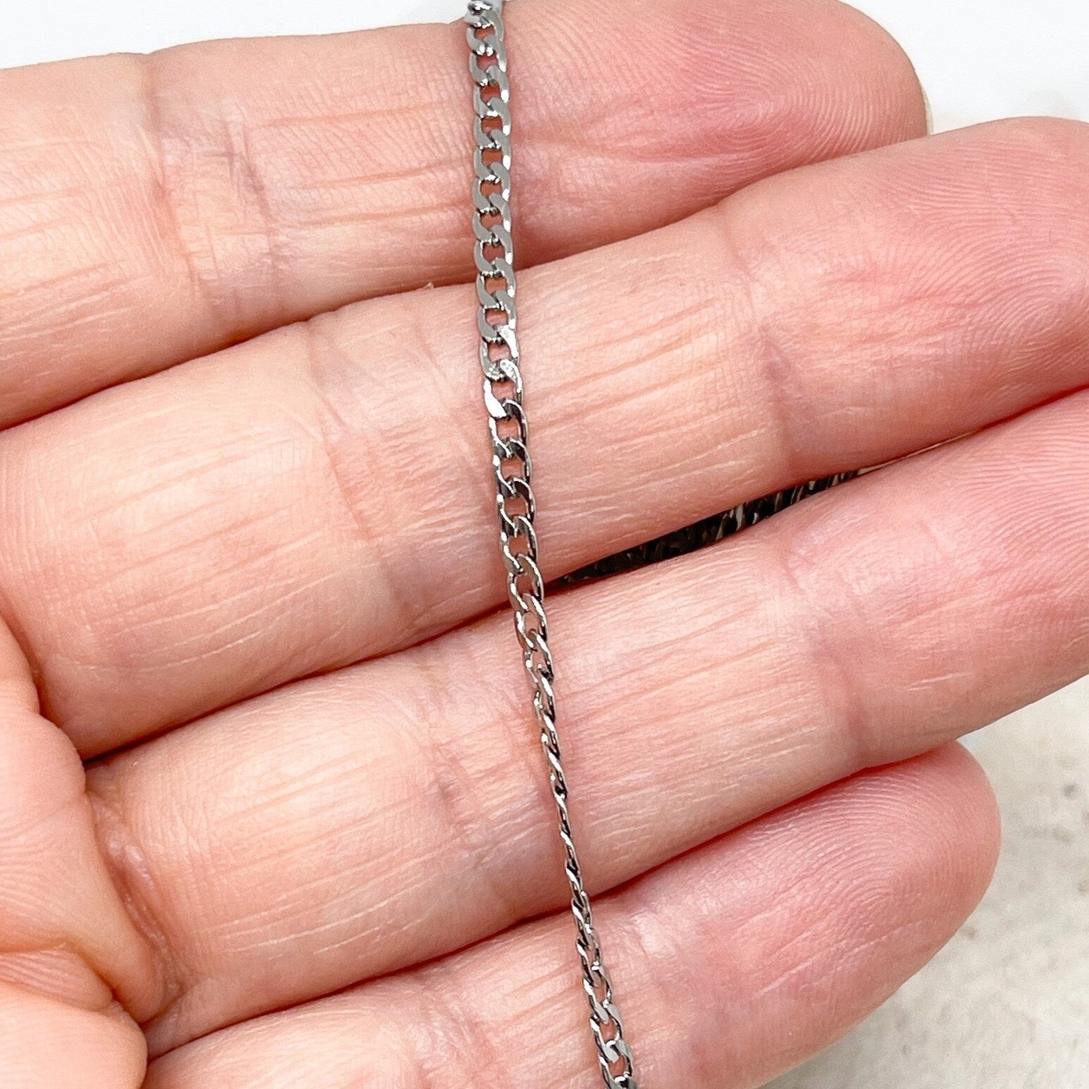 Panzerkette aus Edelstahl Kette 3,5mm x 2,3mm Silberfarben