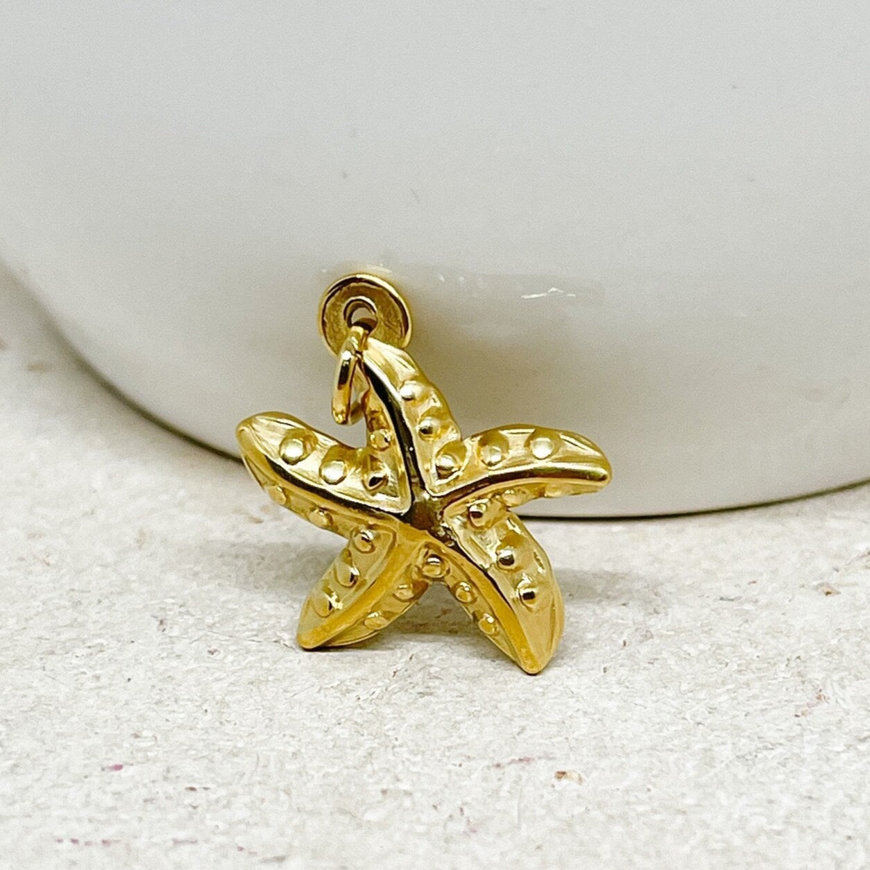 Anhänger Seesterne aus Edelstahl 2 St.- Goldfarben