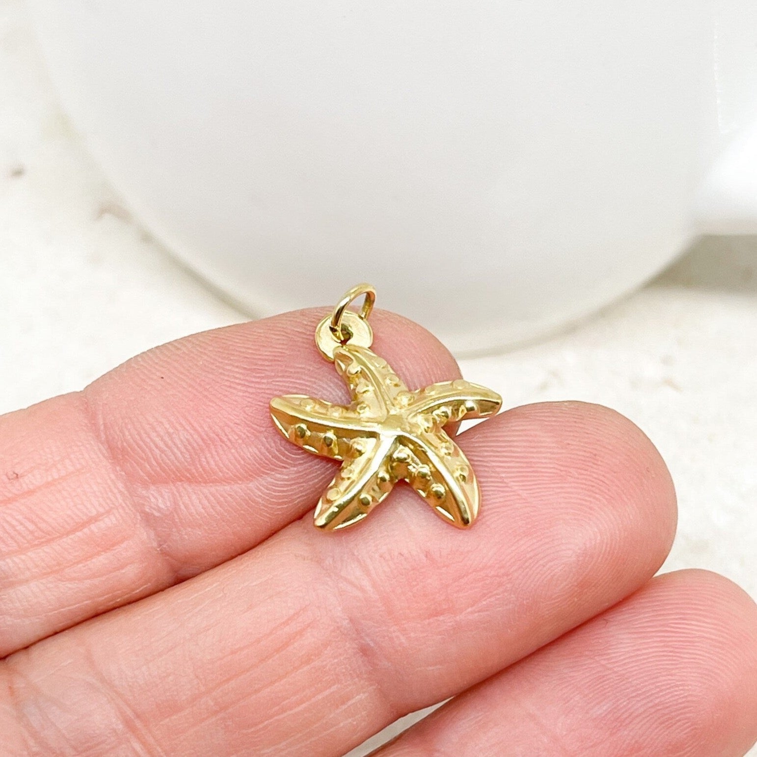 Anhänger Seesterne aus Edelstahl 2 St.- Goldfarben
