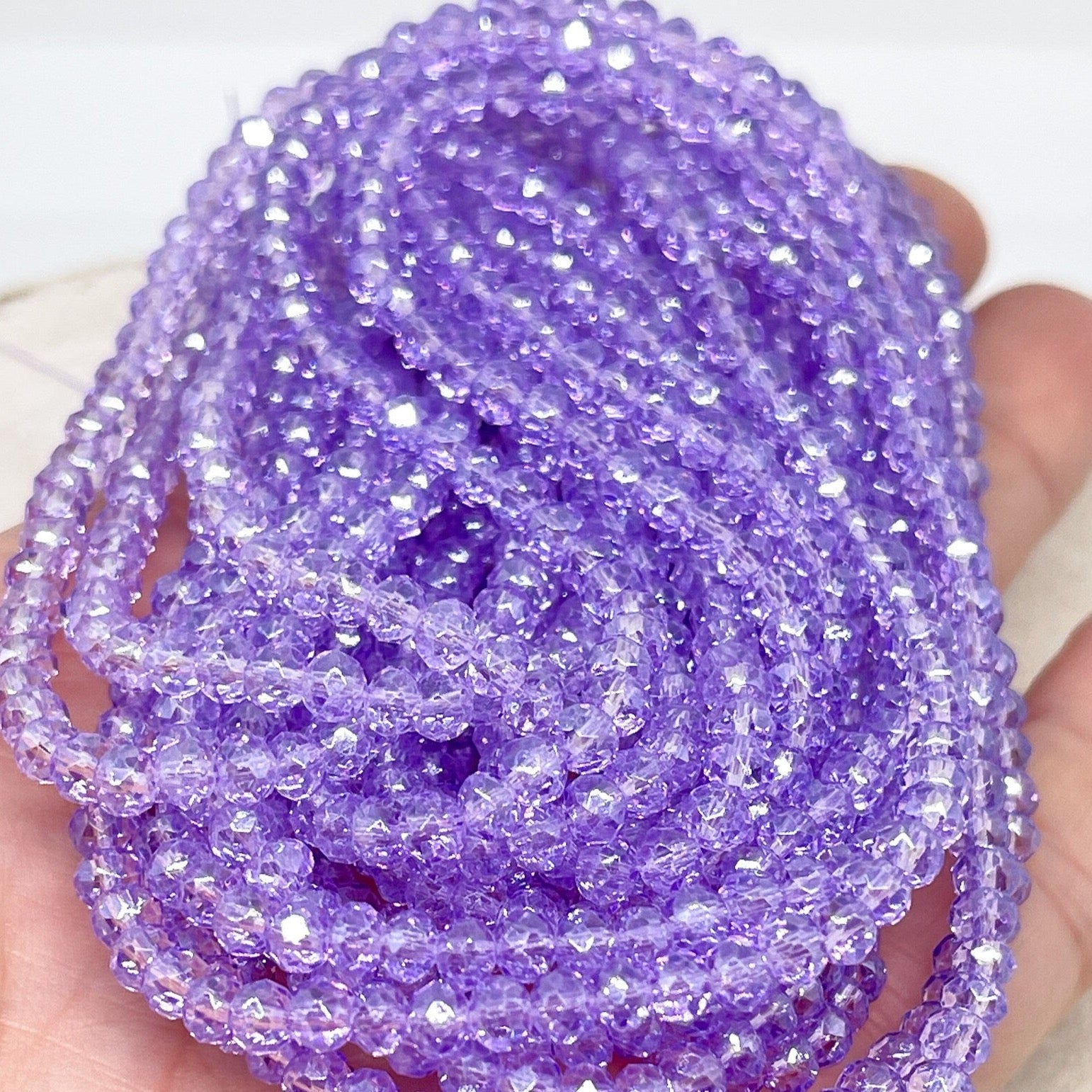 Glasschliffperlen - Flieder ab