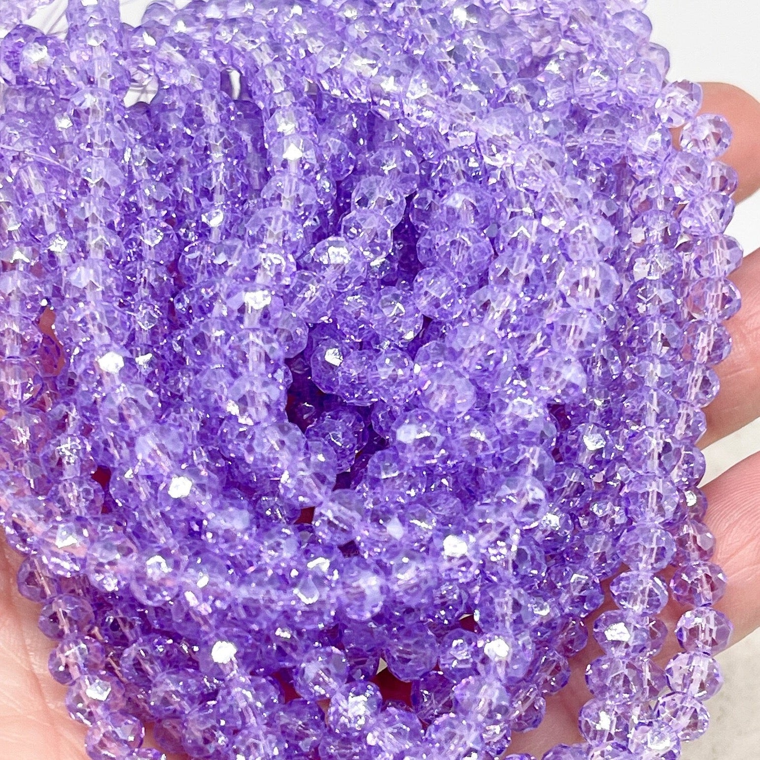 Glasschliffperlen - Flieder ab