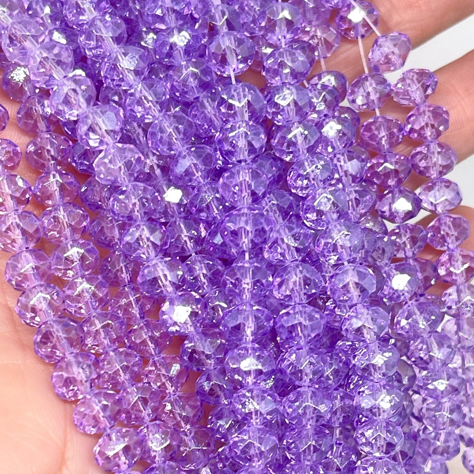 Glasschliffperlen - Flieder ab