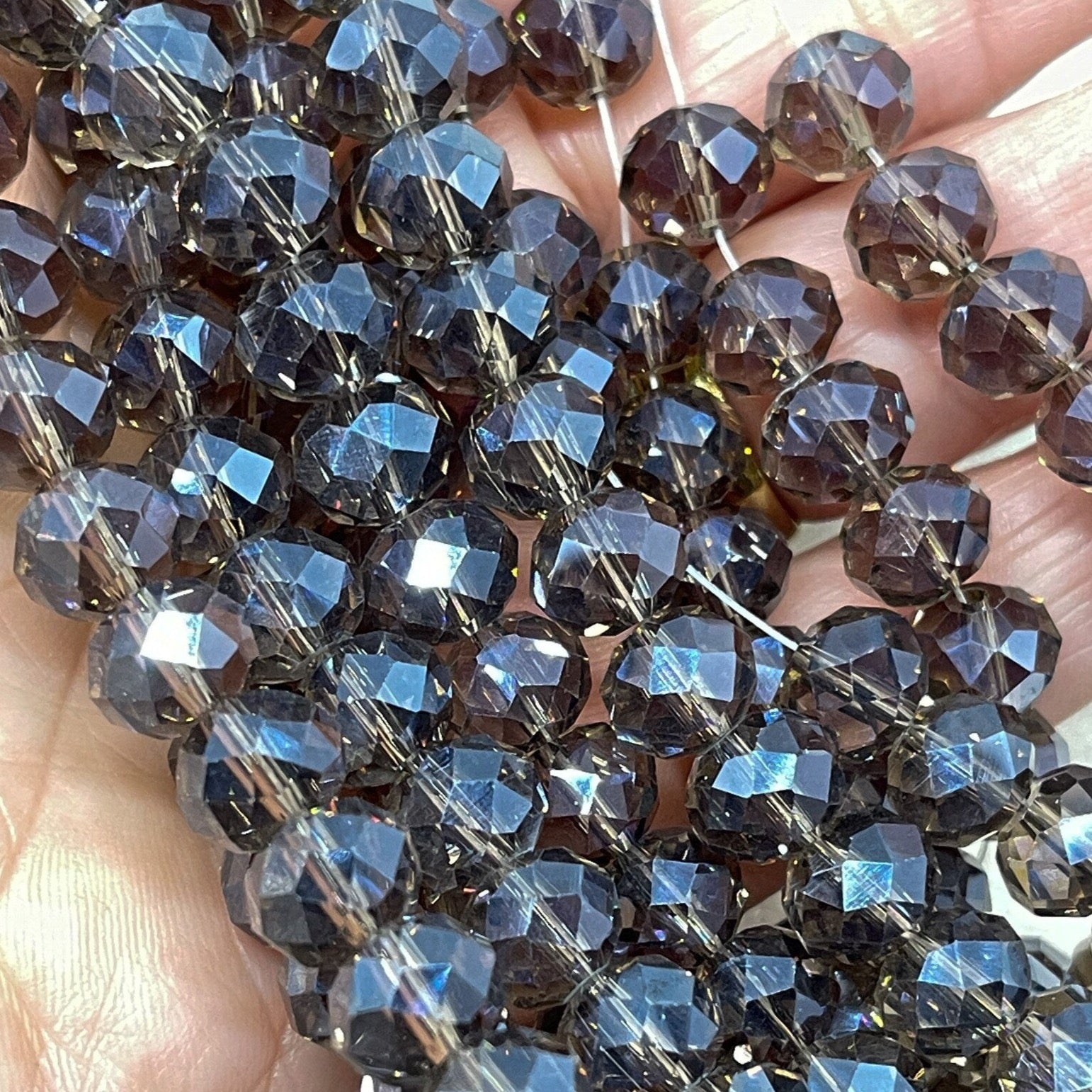 Kristallperlen 10mm Grau Braun