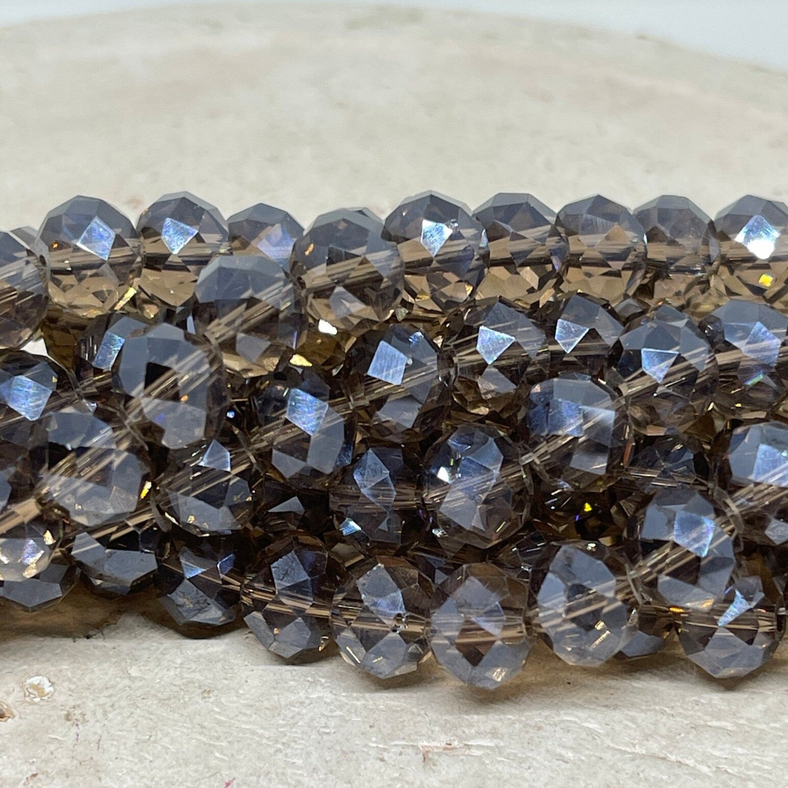 Kristallperlen 10mm Grau Braun