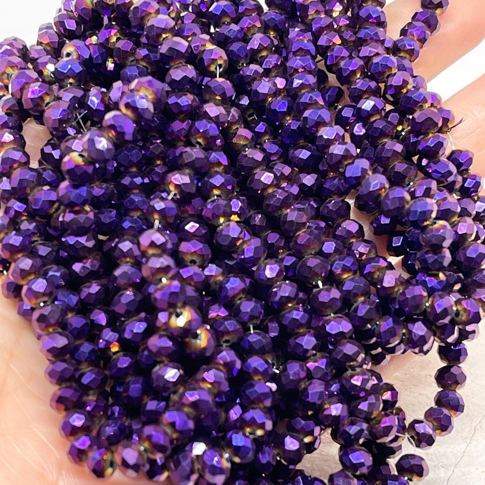 Kristallperlen 6mm Lila Metallic