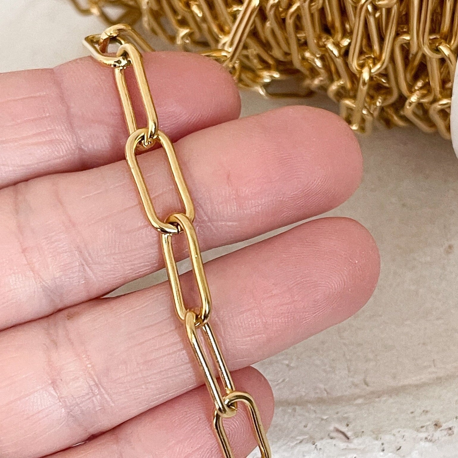 Büroklammerkette aus Edelstahl Wasserfest 17x7x2mm 1m