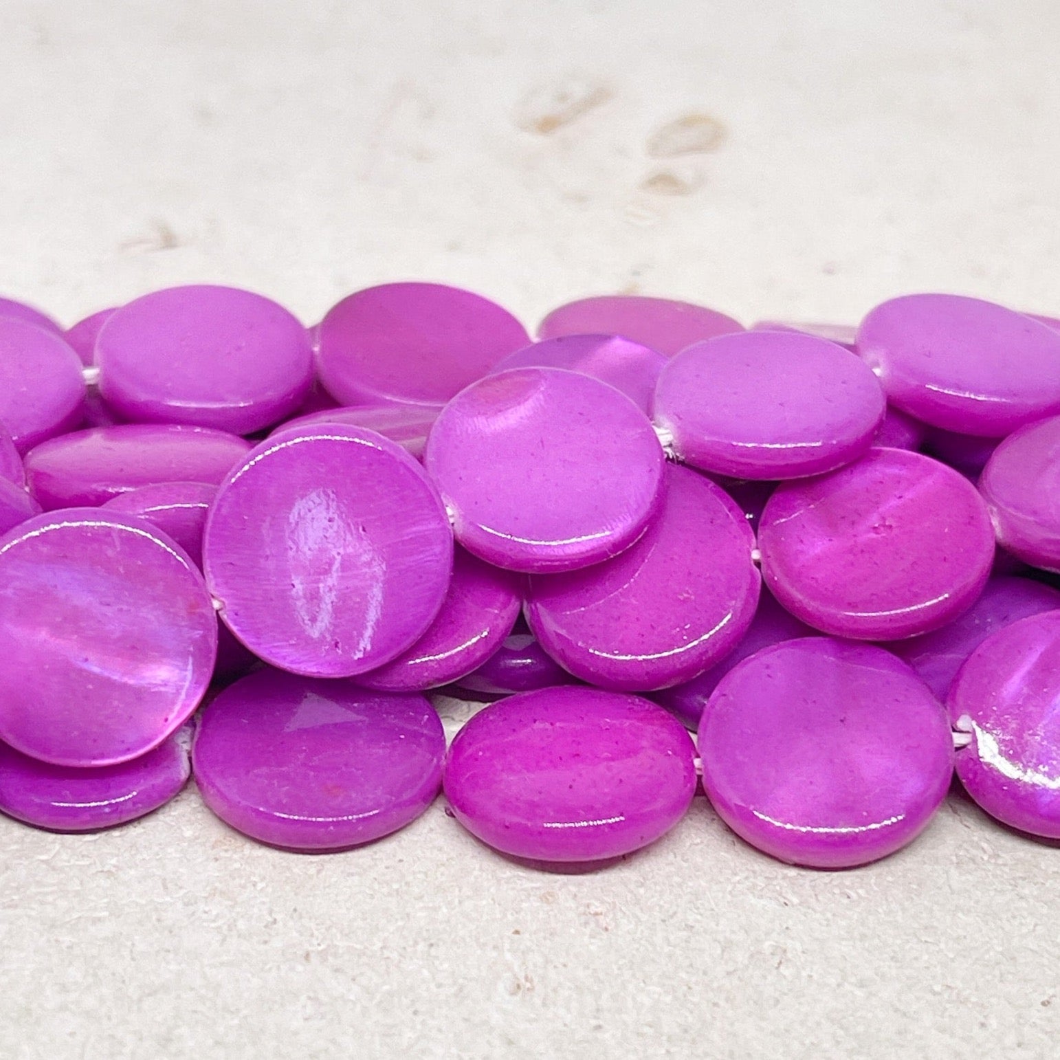 Perlmutt Scheiben 12,5mm Pink