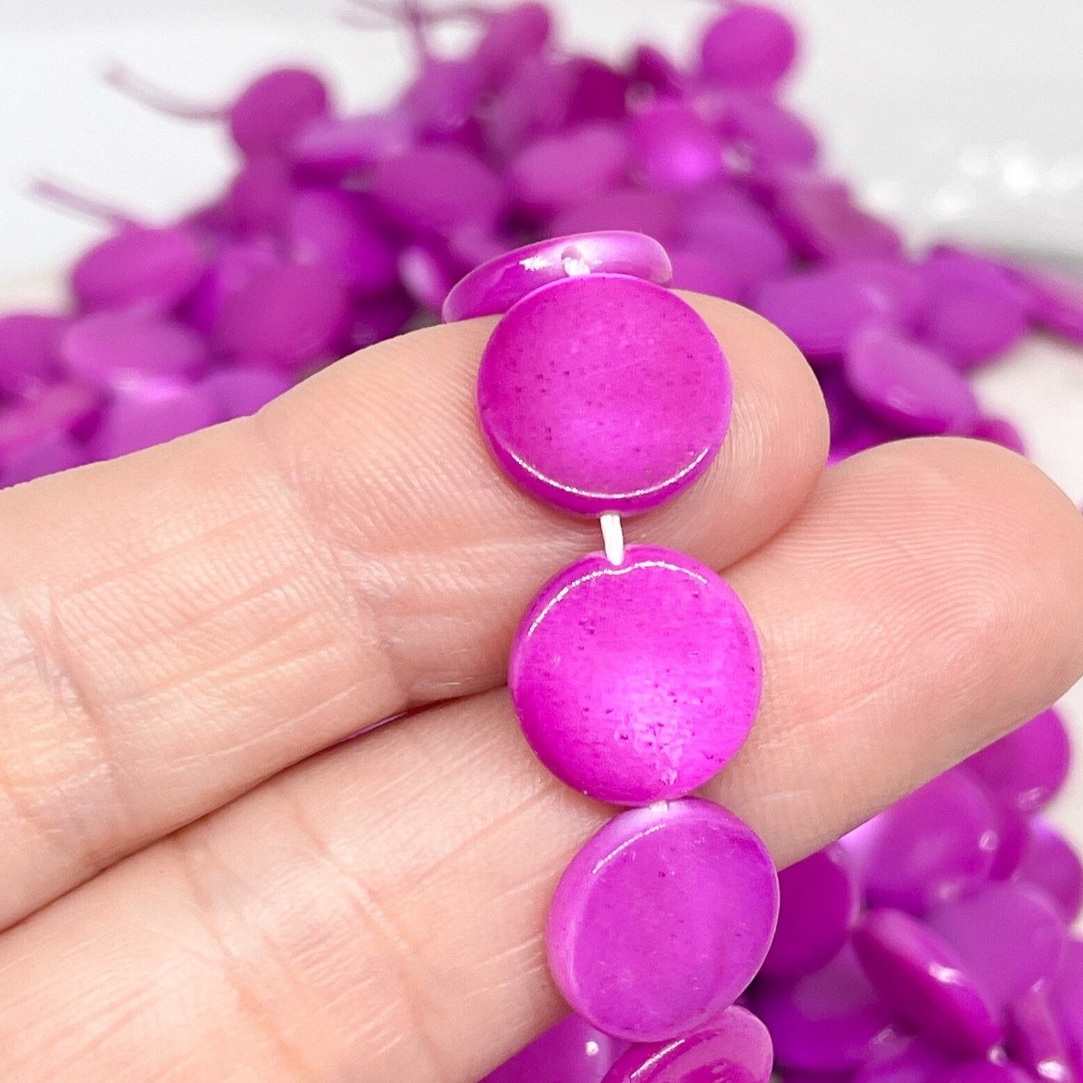 Perlmutt Scheiben 12,5mm Pink