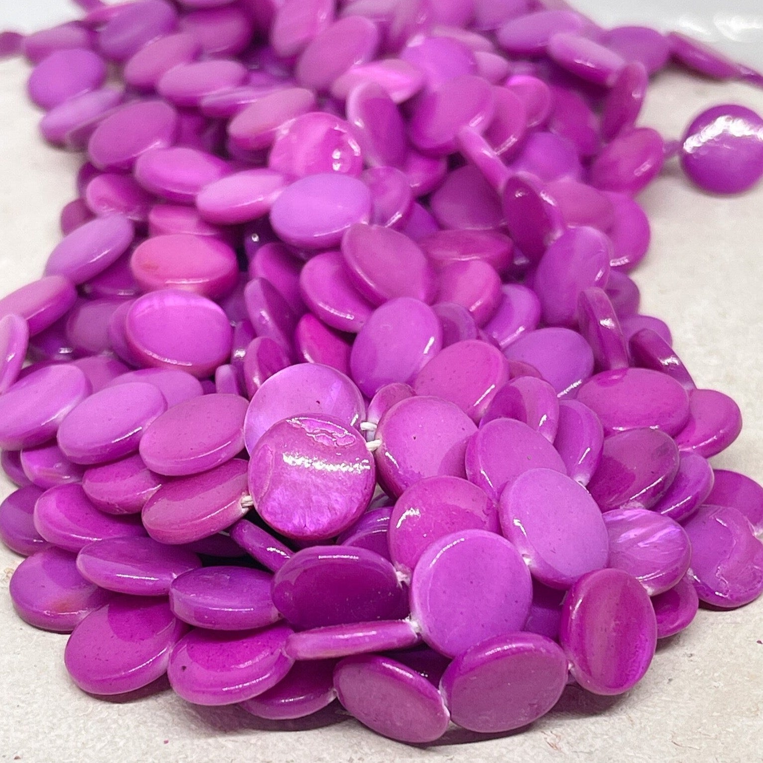 Perlmutt Scheiben 12,5mm Pink