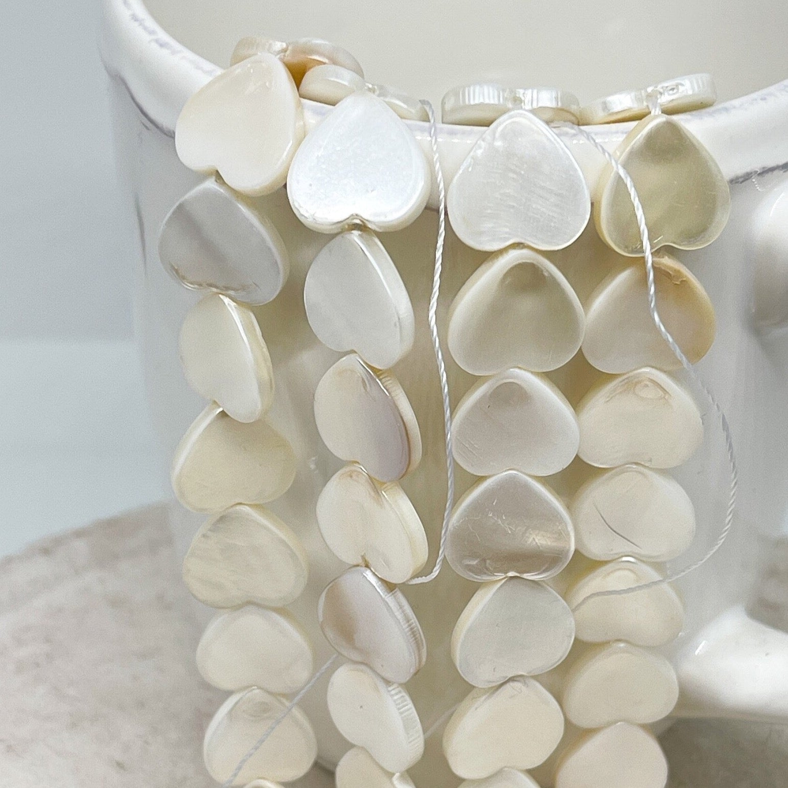 Perlmutt Herzen 14mm