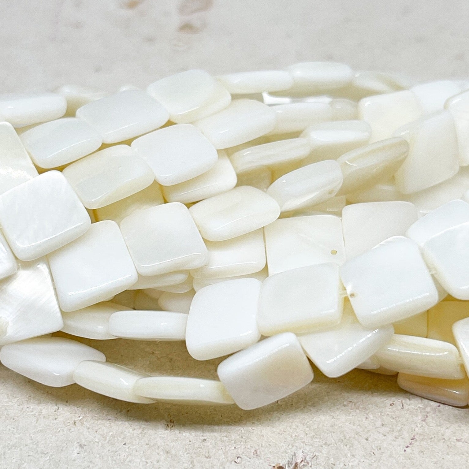 Perlmutt Viereck Muschel Perlen 8mm