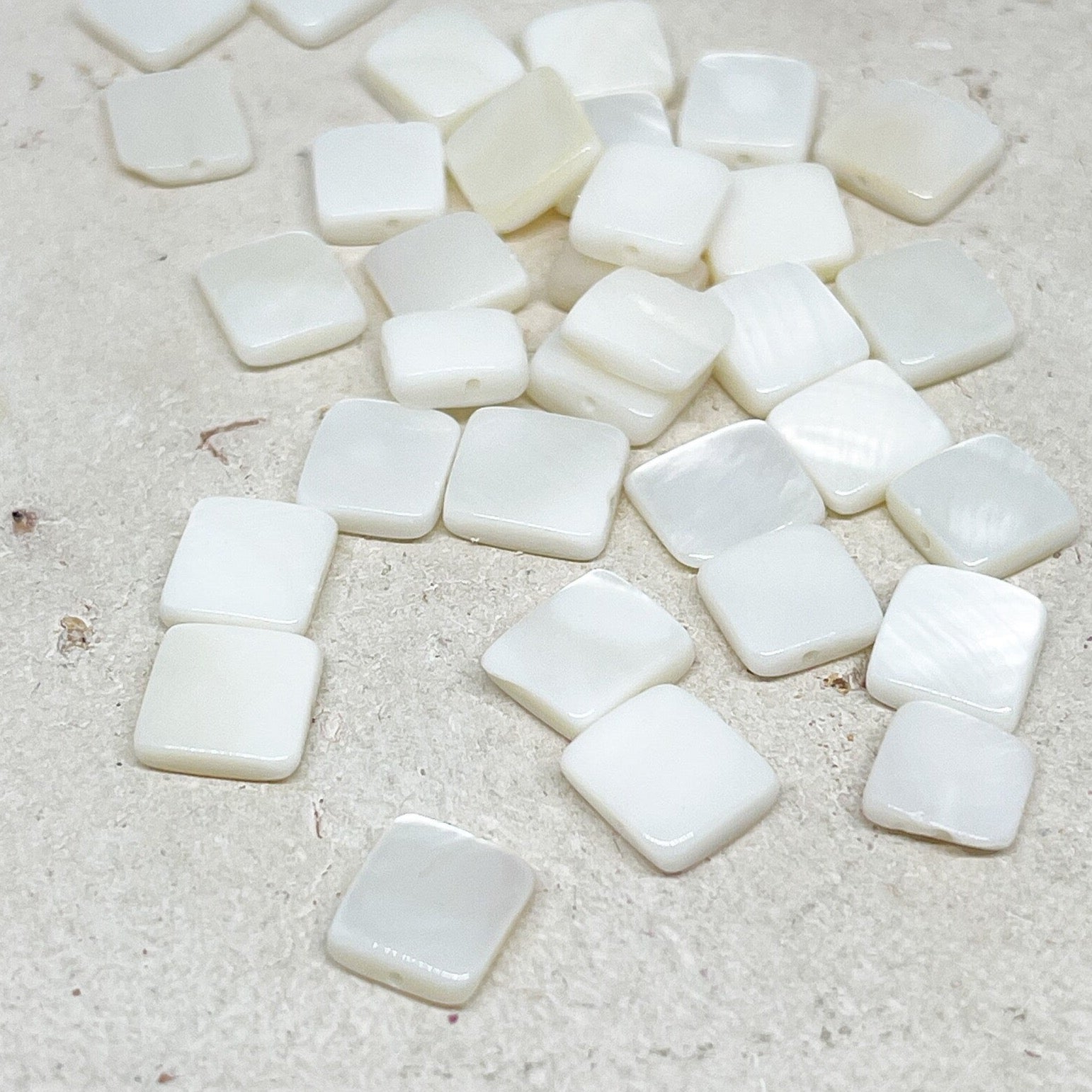 Perlmutt Viereck Muschel Perlen 8mm