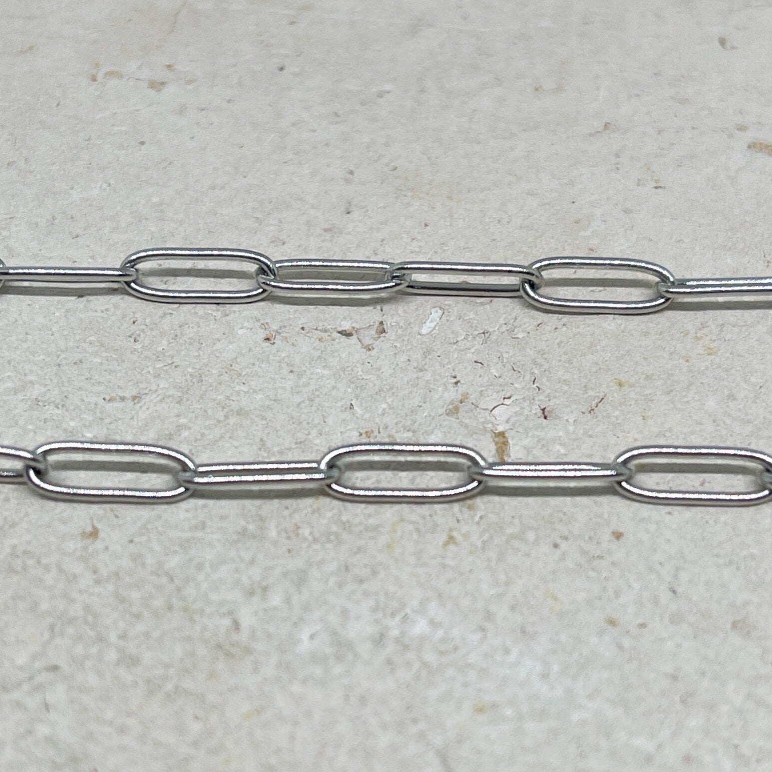 Edelstahl Büroklammer Kette 10mm x 3,5mm x 0.8mm Silberfarben
