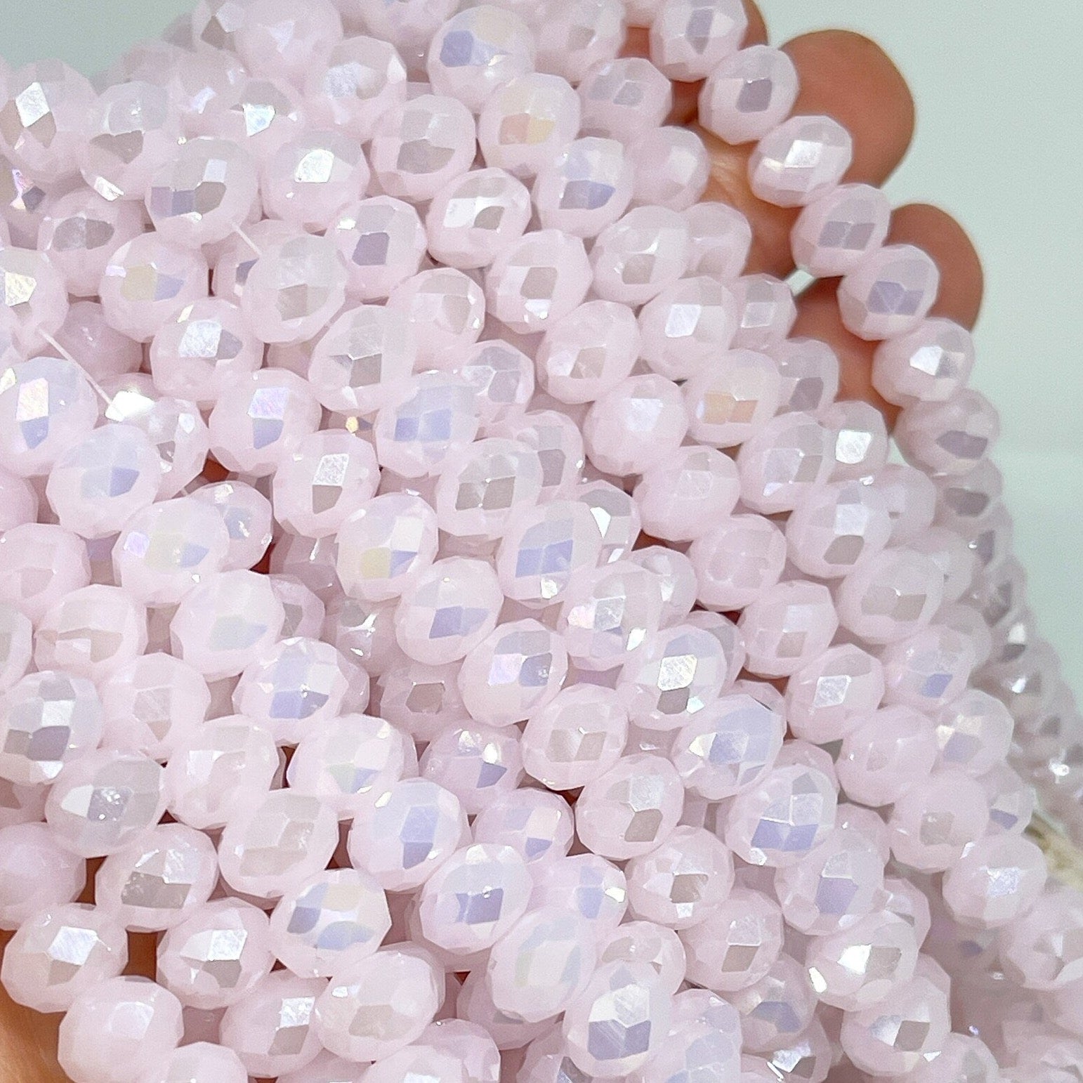 Glasschliffperlen - Rosa Opak 10mm