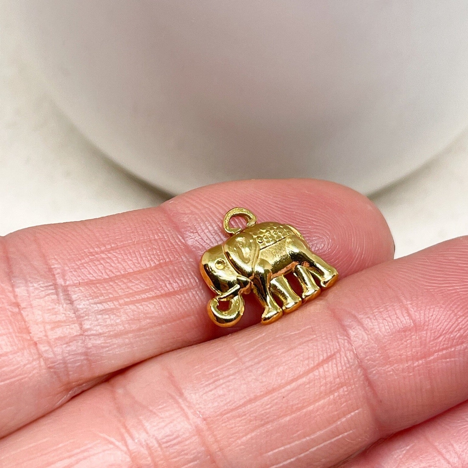 Edelstahl Anhänger Charm Elefant 2 St. IP Beschichtung - vergoldet