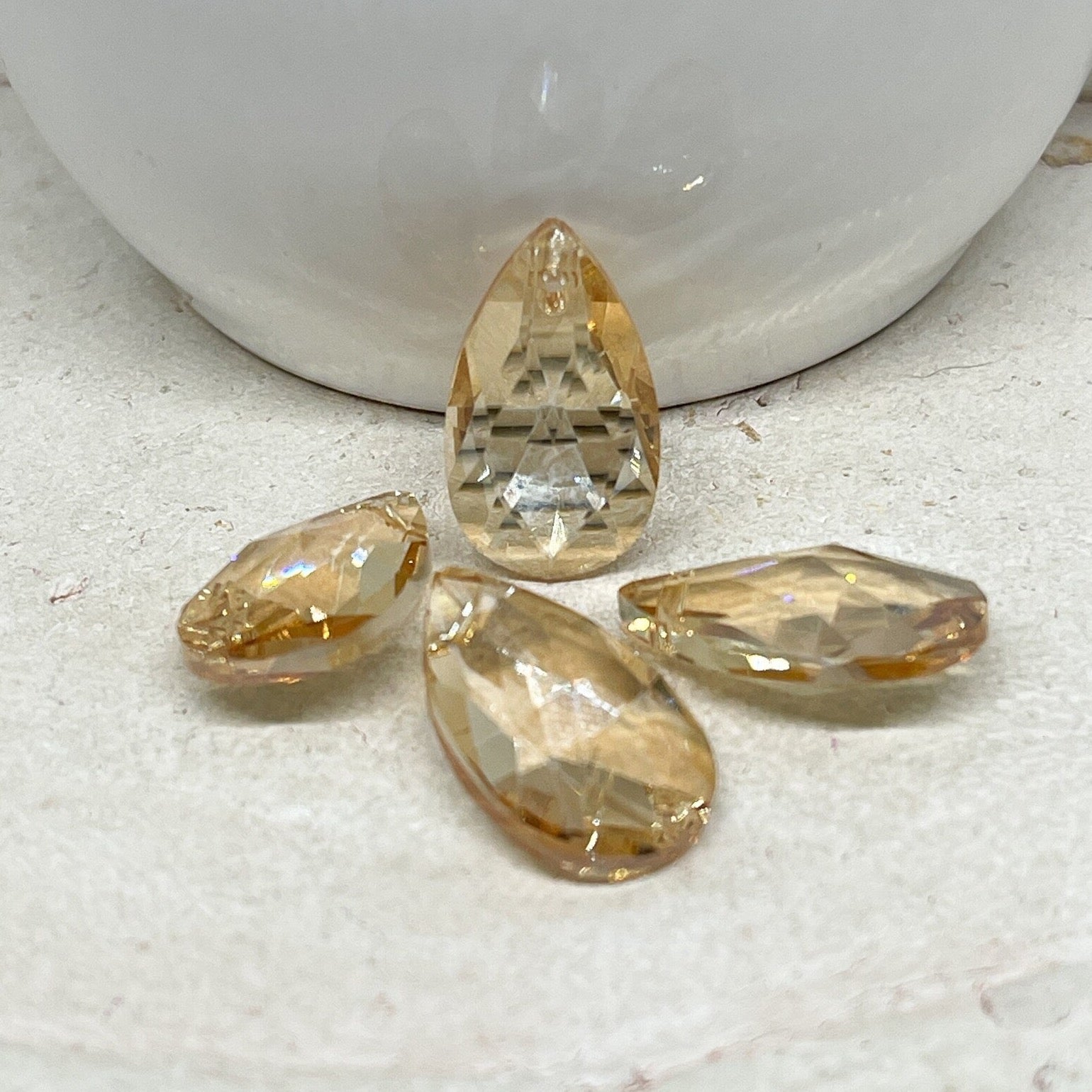 Kristallperlen - Beige